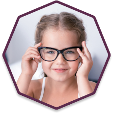 Child wearing eyeglasses