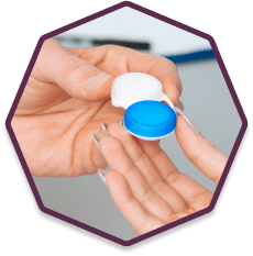 Handing over contact lenses case
