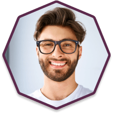 Man wearing glasses from Insight Eyecare Man wearing glasses from Insight Eyecare