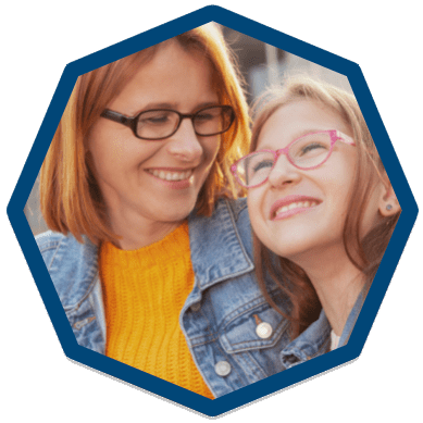 Mother and daughter wearing glasses from Insight Mother and daughter wearing glasses from Insight