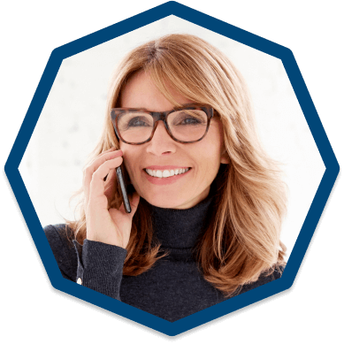 Woman making a call to Insight Eyecare
